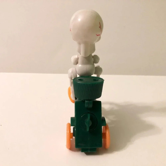 Halloween Plastic Skeleton Riding Bicycle Bike Lollipop Candy Holder Wind Up Toy - Picture 4 of 10